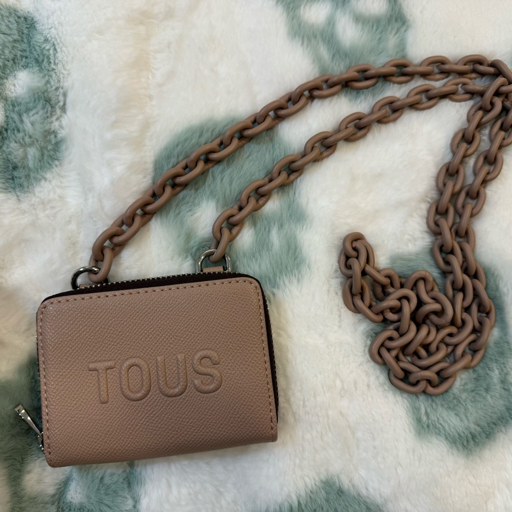 Tous Beige Mini Wallet with Chain